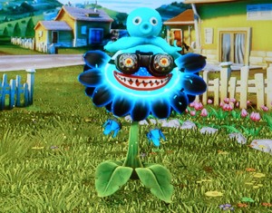 Shadow Flower with squid hat, spy glasses, future organics, and razor teeth.