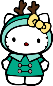 A cute north-inspired Hello Kitty.  Apparently this was made for a mobile app by (c) Sanrio.